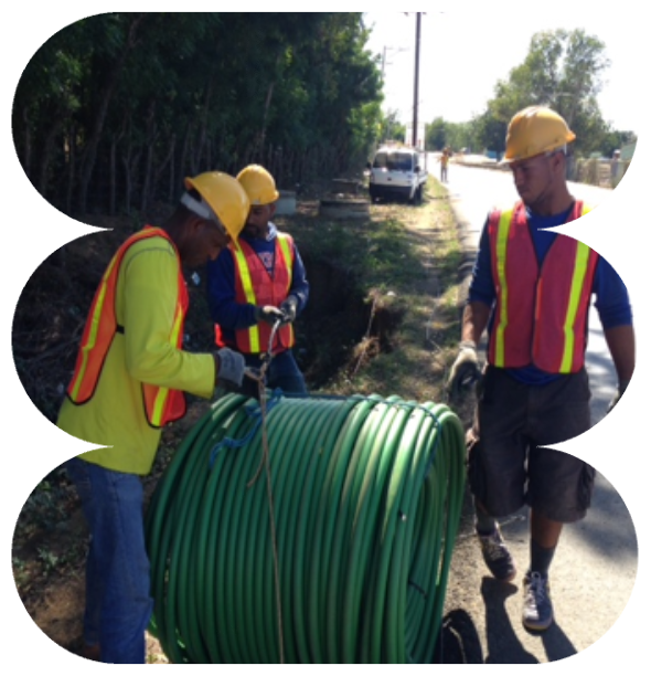 Instalación de fibra óptica soterrada por BW Telecom